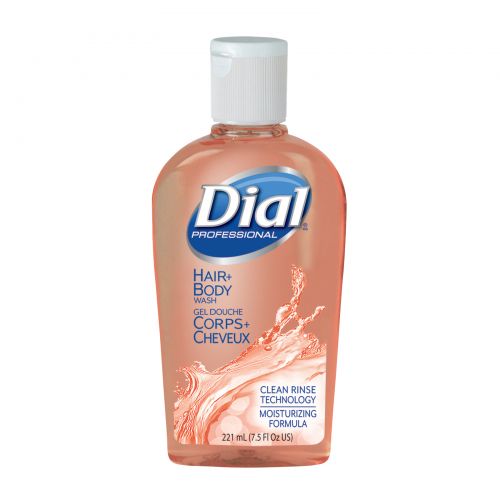 Dial Body & Hair Shampoo Flip Cap Bottle 7.5 oz Peach Fragrance Pack 24 / cs