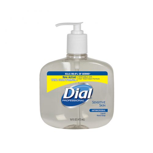 Dial Liquid Sensitive Skin Soap With Pump 16 oz Clear Pack 12 / cs