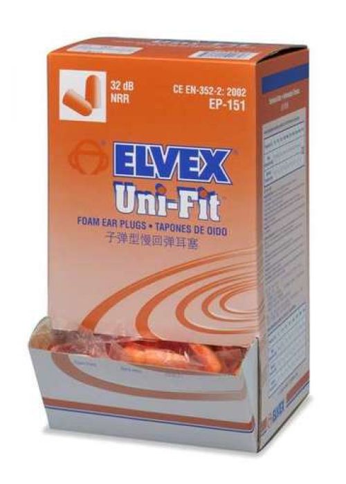 Elvex Uni-Fit Uncorded Foam EAr Plug NRR 32 Pack 10 / 200 cs