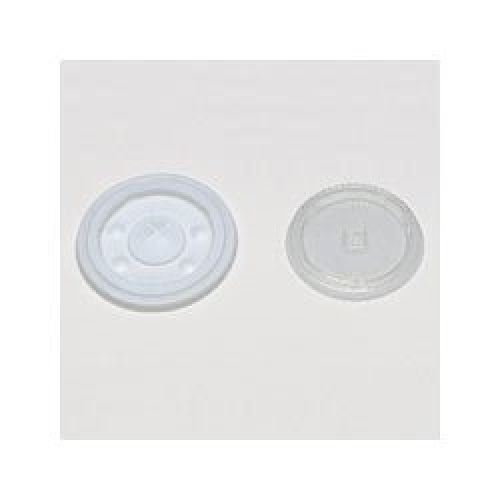 LRD Flat Plug Fit Round Container Lid, Clear, 50/Pack