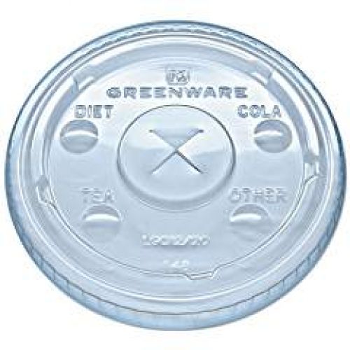 LGC12/20 X-Slot Flavor Buttons Cold Drink Cup Lid, Clear, 100/Pack