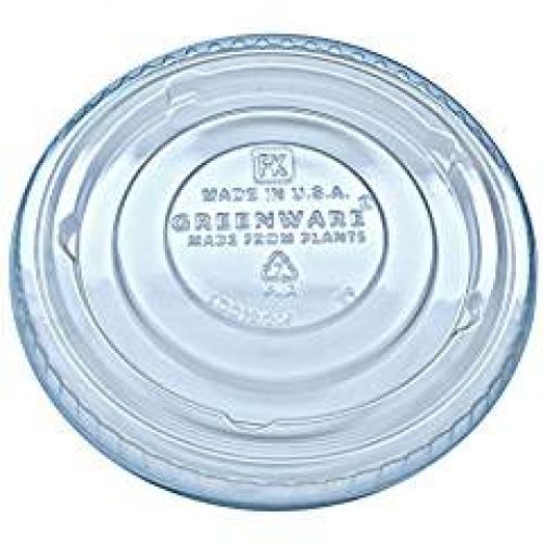 LGC12/20F Flat No Slot Cold Drink Cup Lid, Clear, 100/Pack