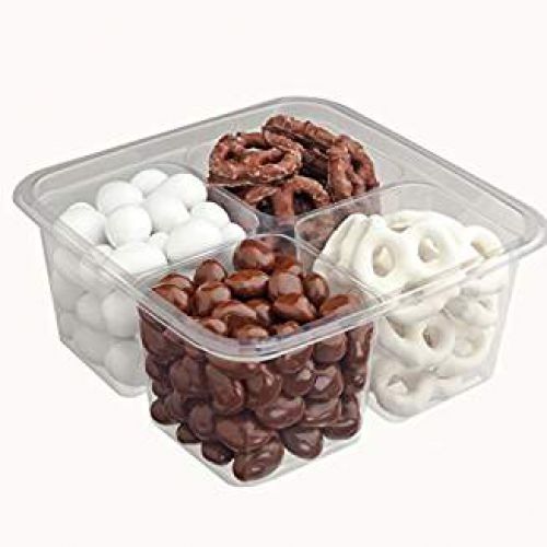 GS6-4 4-Compartment On-The-Go Box, Clear, 50/Pack