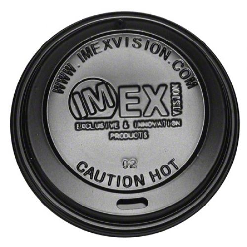 Imex Dome Lid for 12 16 & 20 oz Hot Cup Black Pack 20/50