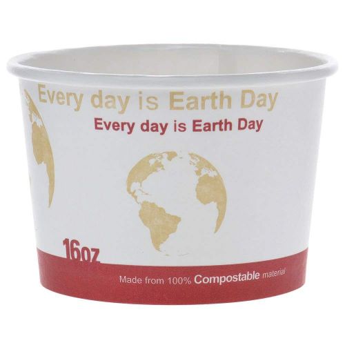 Imex 16 oz Compostable Paper Food PLA Container EArth Day Pack 20/25