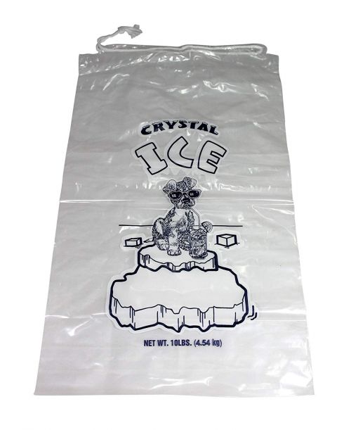 Phoenix Ice Bag 12x18 1.5 mil 10Lb Drawstring Stock Print Pack 500
