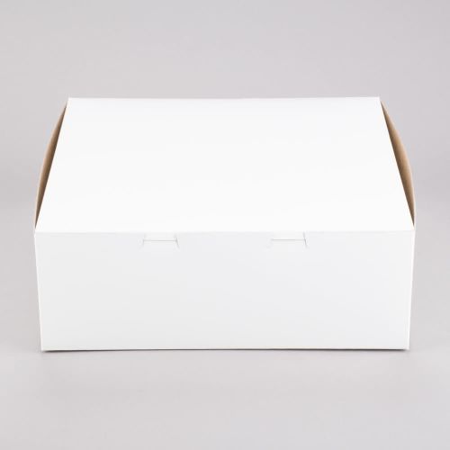 Southern 14x14x5 White Bakery Box 1 Piece Tuck Top Lock Corner Pack 50