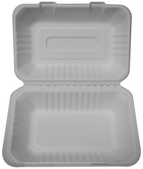 PrimeWare Hinged Container Molded Fiber 9x6 Hoagie Pack 2/125