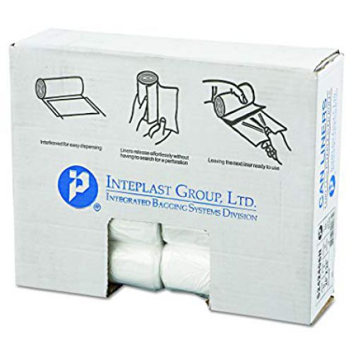 10 Gal. High Density Institutional Can Liner 24''x24'' 6mic, Clear (50 Per Roll, 20 Rolls)