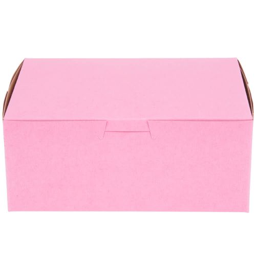 Southern 7x5x3 Pink Bakery Box Lock Corner 1 piece Box Tuck Top Pack 250