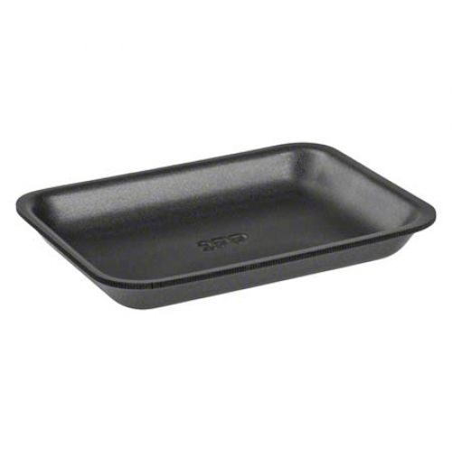 Cascades Plastics Black Foam Tray 8-7/16x6-3/16x1-1/16 Pack 400