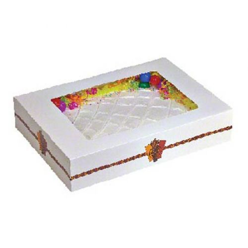 Inno-Pak 19x14x4 Half Sht Cake Ctn With Window .022 SBS 3-Color Print Harvest Pack 50