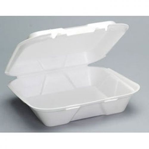 White 9 X 9 Foam Hinged Containers, Genpak SN200