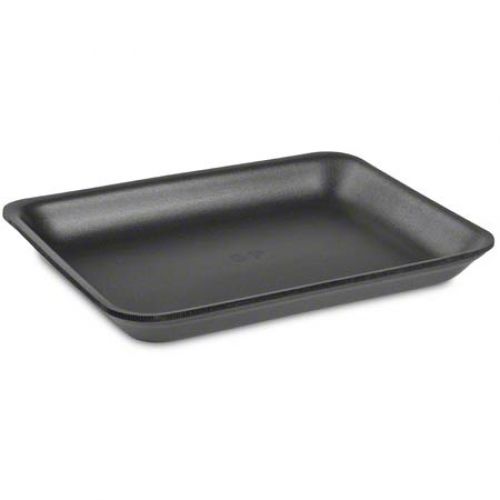 Cascades Plastics Black Heavy Duty Foam Tray 10-7/8x8-5/8x1-3/16 Pack 400