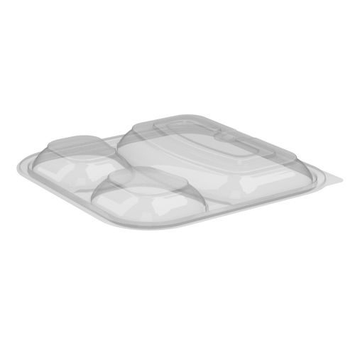 Anchor Packaging Clear 3-Compartment Vented Lid Culinary Squares Pack 300