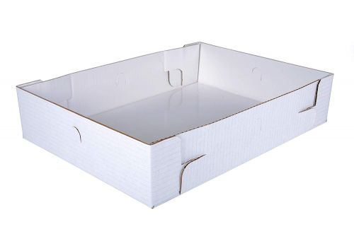 Southern 19x14x4 Sheet Cake Tray Corrugated White 1/2 Sheet Pack 50