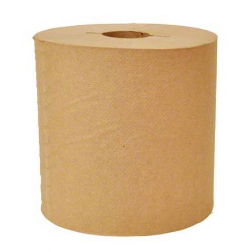 1-Ply 2-Notch Hardwound Paper Towel Roll 7.5''x800', Natural (6 Rolls)