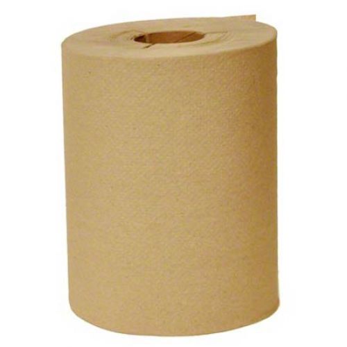 1-Ply 3-Notch Hardwound Paper Towel Roll 8''x600', Natural (6 Rolls)
