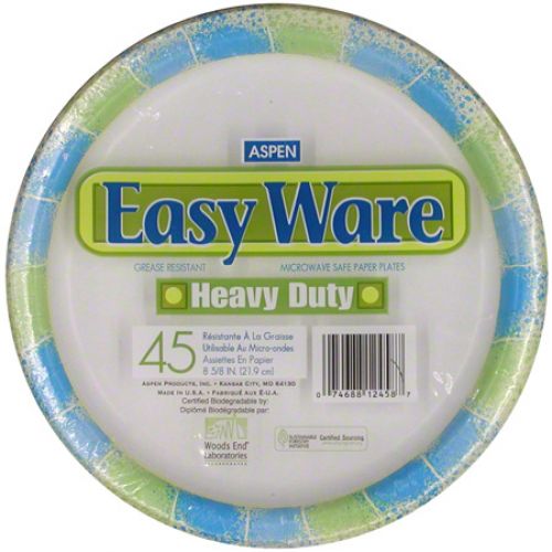 Aspen 8/9in M/W Printed Paper Plate Pack 12/45