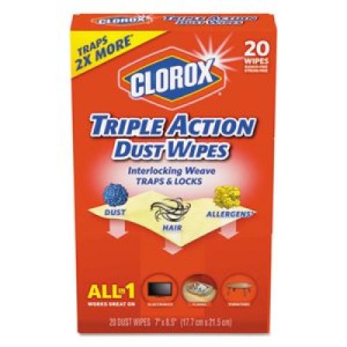 Triple Action Dust Wipes, 20 Count