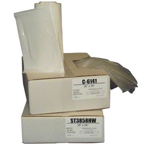 Low Density Premium Can Liner 43''x37'' 2.0mil, Clear (100 Per Case)