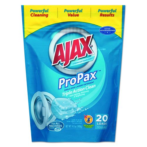 Ajax Single Dose Pro Pax Detergent 20 Per Box Powder Pack 4 / cs
