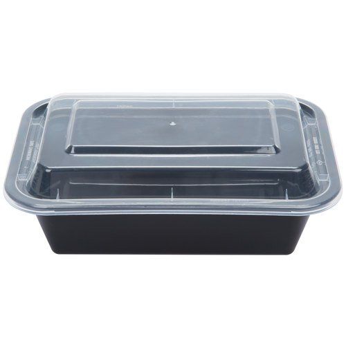 Tripak 7x5x2 Microwaveable Container Black Base Combo Pack 24 oz Pack 150