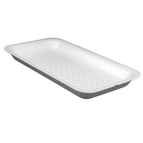 #10P Processor/Heavy Foam Food Tray 10.75''x5.75''x0.63'' (West Coast Only), White, 100/Pack