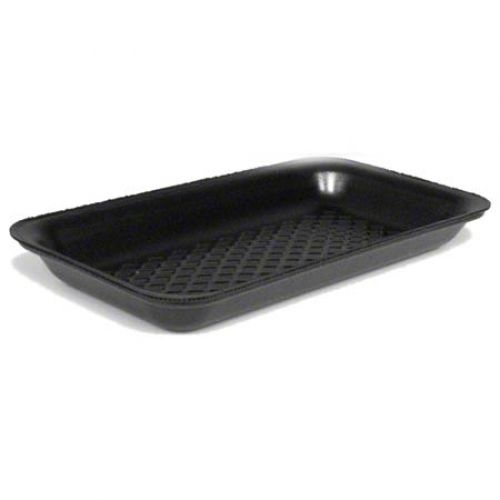 #10P Processor/Heavy Foam Food Tray 10.75''x5.75''x0.63'' (West Coast Only), Black, 100/Pack
