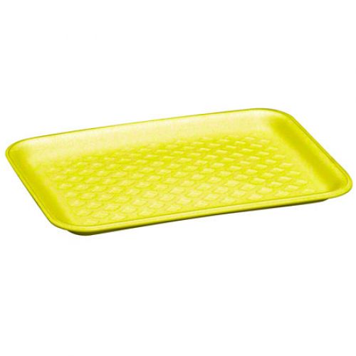 #2S Foam Food Tray 8.25''x5.75''x0.5'', Yellow, 125/Pack