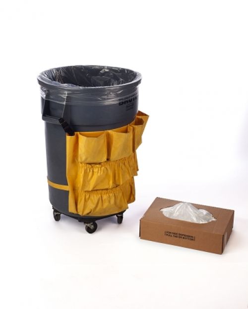 60 Gal. Low Density ''Highland Supply'' Can Liner 38''x58'' 1.3mil, Clear (100 Per Case, 1 Case)