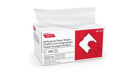 All-Purpose Singlefold 2-Ply Paper Wipers 10.25''x8.1'', Pop-Up Box, White (125 Per Box, 18 Boxes)