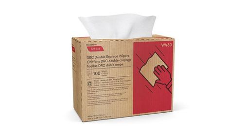 DRC Interfold Medium Weight 1-Ply Wipers 9.75''x16.5'', Pop-Up Box, White (100 Per Box, 8 Boxes)