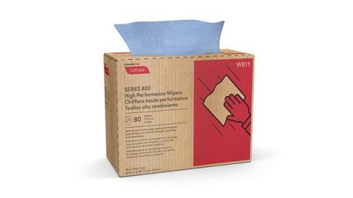 S800 High Performance Interfold 1-Ply Wipers 9.75''x16.75'',  Pop-Up Box, Sky Blue (80 Per Box, 5 Boxes)