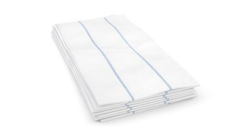 1/4 Fold Premium Food Service Towel 13''x24'', Box, White/Blue (72 Per Box, 1 Box)