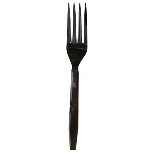 WNA King Packaging Extra Heavy Weight Poly Sty Fork Black Pack 1000 / cs