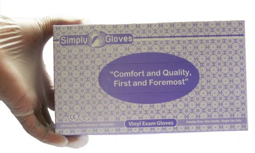 AOSS Medical Simply Vinyl Exam Gloves Large - Powder Free Pack Bx