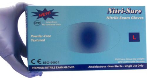 AOSS Medical Nitri-Sure Nitrile Powder Free Exam Large Pack 200 / BX