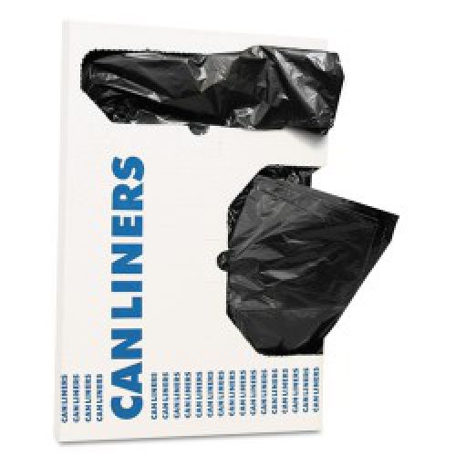 16 Gal. Low Density Can Liner 24''x32'' 1.0mil, Flat Pack, Black, 250 Count