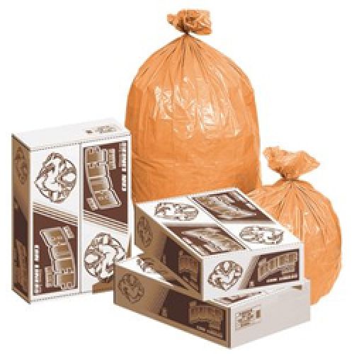 56 Gal. Low Density Buff Bag Extra Heavy Can Liner 42.5''x48'' 1.1mil, Tan (100 Per Case)