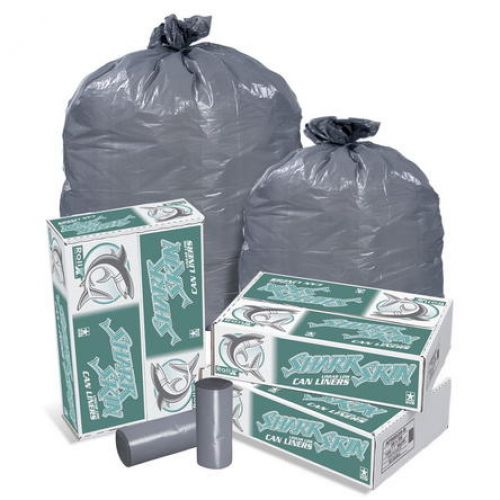 30 Gal. Low Density Shark Skin Extra Heavy Can Liner 30''x36'' 1mil, Gray (10 Per Roll, 10 Rolls)