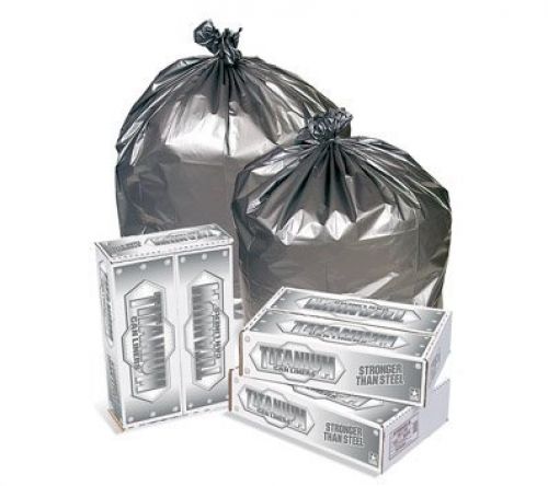 33 Gal. Low Density Titanium Can Liner 33''x40'' 1.5mil, Silver (100 Per Case)