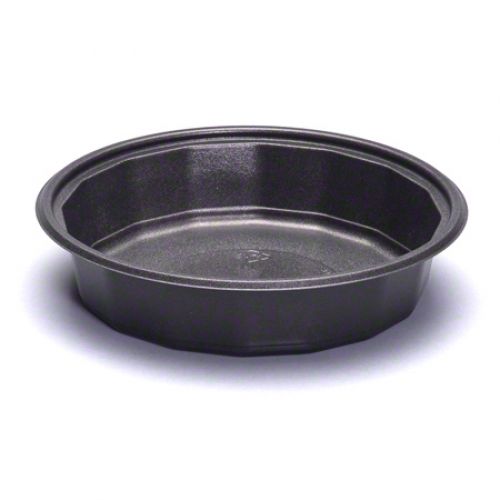 35 oz. Round Shallow Microwaveable Bowl 9.5''x1.5'', Black, 75/Pack