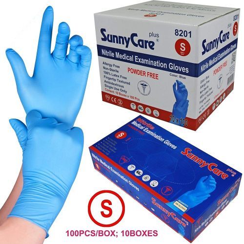 SunnyCare Blue Powder Free Exam Nitrile Small Pack Box