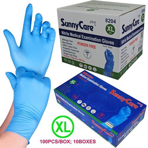 SunnyCare Blue Powder Free Exam Nitrile X-Large Pack Box