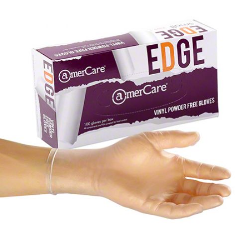 AmerCare Vinyl Gloves Small Powder Free Pack 10 / 100 cs