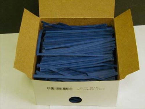 Bedford Industries 4 x 3/16 Blue Twist Tie Paper With Single Wire Pack 2000 / bx