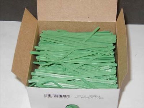 Bedford Industries 4 x 3/16 Green Twist Tie Paper With Single Wire Pack 2000 / bx