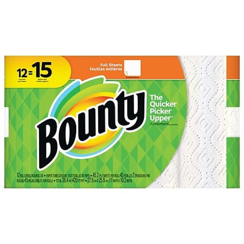 2-Ply Kitchen Paper Towel Roll 11''x10.2'', 45 Sheets, White (12 Per Pack, 1 Pack)