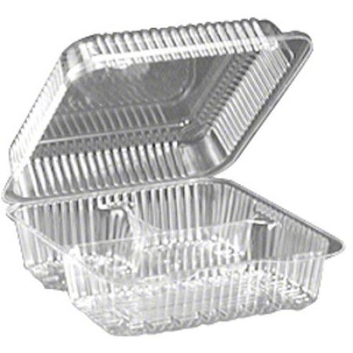 Surelock 80oz 3 Compartment Hinged Container 8-1/4x8-3/4x3-1/2 Pack 200